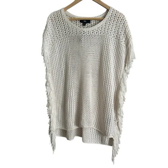 Vintage 90s Y2K Poncho Crochet Beach coverup Top Size Large NWT - Picture 2 of 7